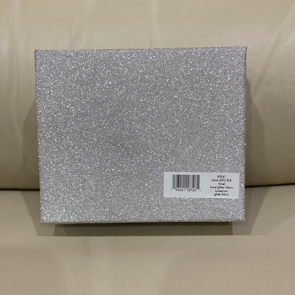 NWT Kate Spade Black Sparkle Glitter Tinsel Boxed Small Card Holder Wallet - Picture 15 of 15